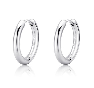 S'Agapõ Boucles d'oreilles créoles minimalistes en acier Chunky Shk69 