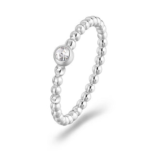 S'agapõ Minimalist steel Anello con per Love SFV46 crystal - Circonferenza: 52 mm