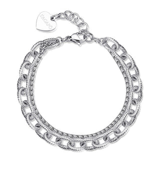 S'Agapõ Bracciale Doppio In Acciaio Moderno E Spesso Shk65