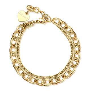 S'agapõ Modern Double Chunky Gold Plated Bracciale SHK66