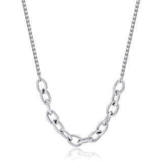 S'agapõ Modern Chunky Steel Collana SHK61