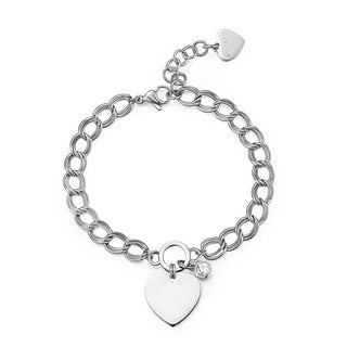 S'Agapõ Imperdibile Bracciale In Acciaio Con Cuore My Love Syl21