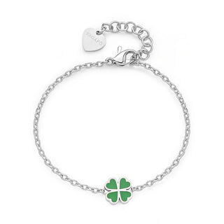 S'agapõ Delicate steel Bracciale with four-leaf clover Click SCK260