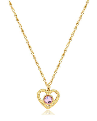 S'agapõ Delicate gold-plated Collana Heart with Lucky Light crystal SKT36