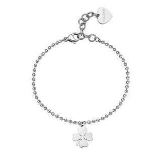 S'Agapõ Bracciale In Acciaio Popolare Con Quadrifoglio Smile Ssm015