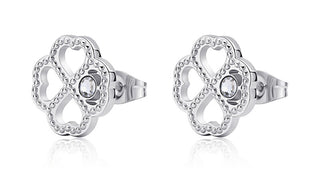 S'Agapõ Pendientes de Acero Lucky Light Four Leaf Skt51 