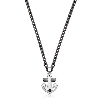 S'Agapõ Collar de acero para hombre Ancora Nautica Snk06 
