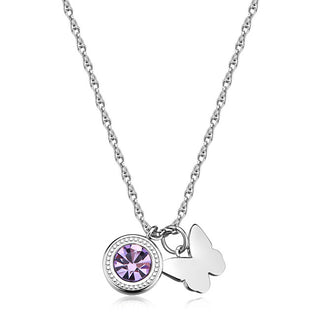 S'agapõ Steel Collana with crystal Butterfly Lucky Light SKT57