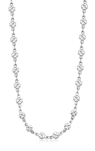S'Agapõ Collana In Acciaio Con Trifoglio Grosso Shk81