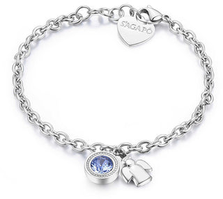 S'agapõ Steel Bracciale con crystal e angel Lucky Light SKT13