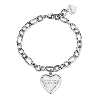 S'agapõ Steel Bracciale with a Heart Ciondolo Be My Always SBM91