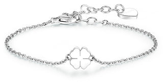 S'Agapõ Bracciale In Acciaio Con Quadrifoglio Click Sck10