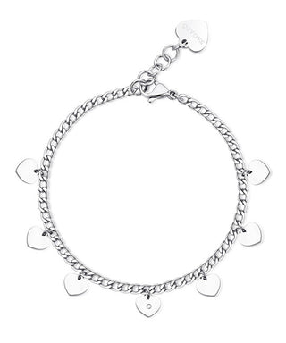 S'Agapõ Bracciale Da Donna In Acciaio Con Cuori Message Ssg11