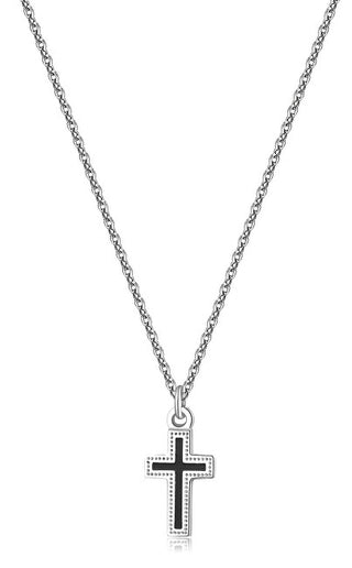 S'Agapõ Collar para hombre de acero con cruz Charisma Shs01 