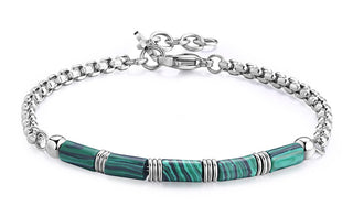 S'Agapõ Bracciale Originale Riot Srt28 In Acciaio Malachite