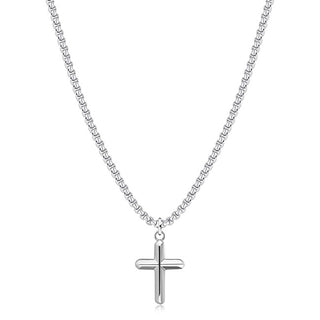 S'agapõ da uomo steel Collana con cross Rogue SRG03