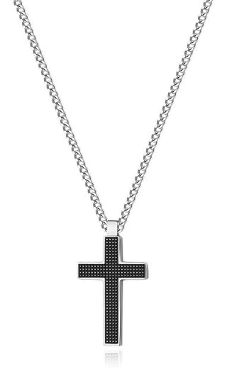 S'Agapõ Collana Da Uomo In Acciaio Con Croce Current Spd07