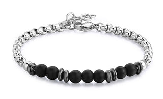 S'Agapõ Elegante Bracciale In Acciaio Con Onice Riot Srt29