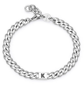 S'Agapõ Bracciale In Acciaio Con Monogramma K Da Uomo Smg21