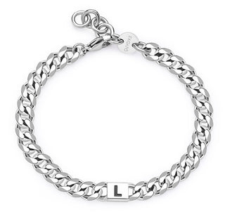S'agapõ da uomo Steel Bracciale con Letter L Monogram SMG22