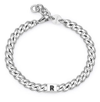 S'Agapõ Bracciale Da Uomo In Acciaio Con Monogramma Lettera R Smg27