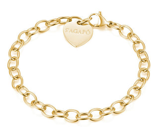 S'Agapõ Bracelet avec pendentif plaqué or Happy Shac32 