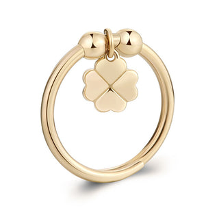 S'agapõ Adjustable gold-plated Anello Four-leaf clover Feelings SFE38