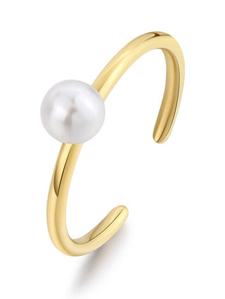 S'agapõ Wisdom SWI32 gold-plated open Anello with artificial pearl