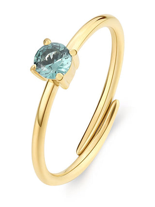 S'Agapõ Anello Placcato Oro Con Zirconi Cubici Verdi Dazzly Sdz39