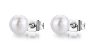 S'Agapõ Delicious Steel Earrings with White Pearl Wisdom Swi27 