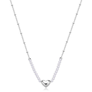 S'agapõ Romantic steel Collana with pearls Stellar SSE33