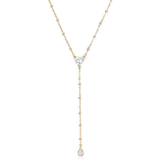 S'Agapõ Collar romántico chapado en oro con circonitas cúbicas Dazzly Sdz134 