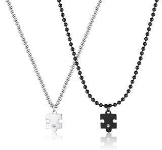 S'Agapõ Puzzle Me + You Sey01 Set Collana In Acciaio Per Coppie