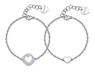 S'agapõ Set of steel bracelets Hearts Me + You SEY11