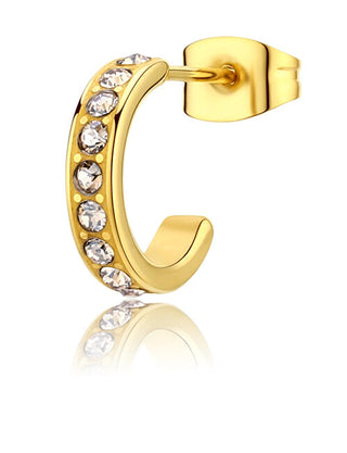 S'Agapõ Boucle d’oreille créole simple avec cristaux Snap Snp37 