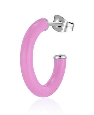 S'Agapõ Orecchino Singolo Rotondo Con Smalto Rosa Vibes Svb42