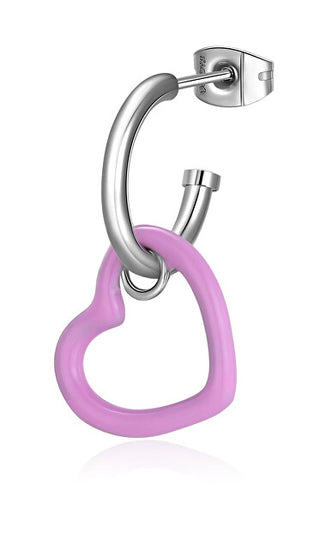 S'Agapõ Orecchino Singolo In Acciaio Con Cuore Rosa 2In1 Vibes Svb30