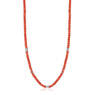 S'Agapõ Collier assorti avec perles Madera rouges Sad02 