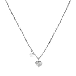 S'Agapõ Collana Coordinata In Acciaio Con Cuore Aurora Sar21