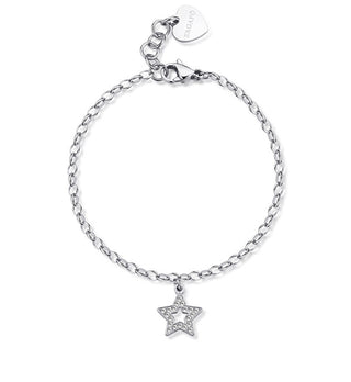 S'Agapõ Bracciale In Acciaio A Stella Decent Happy Shar28