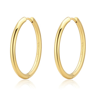 S'Agapõ Eleganti Orecchini A Cerchio Placcati In Oro Chunky Shk76