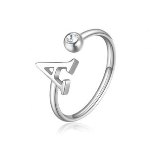 S'Agapõ Elegante Stainless Steel Ring With Crystal Click Sck172 