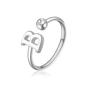 S'Agapõ Elegante Anillo de acero B con cristal Click Sck173 