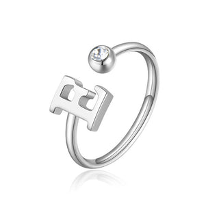 S'Agapõ Elegante Anillo de acero y con cristal Click Sck176 