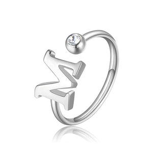 S'Agapõ Elegante Anillo de acero M con cristal Click Sck184 