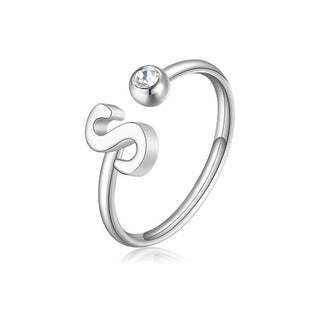S'Agapõ Elegante Anillo de acero S con cristal Click Sck189 