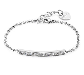 S'Agapõ Bracelet en acier éblouissant avec cristaux transparents Dazzly Sdz11 