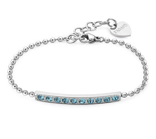 S'Agapõ Bracciale In Acciaio Abbagliante Con Cristallo Azzurro Chiaro Dazzly Sdz15