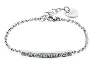 S'Agapõ Bracciale In Acciaio Abbagliante Con Cristallo Verde Chiaro Dazzly Sdz16