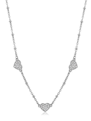S'Agapõ Collana Aurora Sar38 Sparkling Hearts In Acciaio Con Ciondolo Love